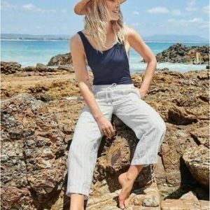 Athleta Stripe Bali Linen Crop Pant 4